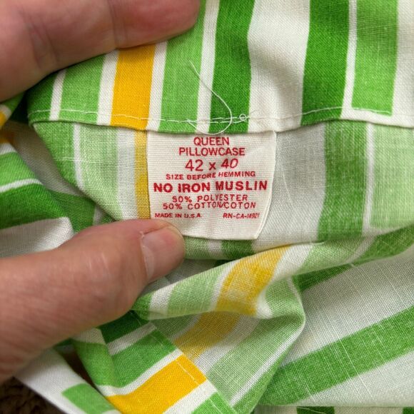 JP Stevens Modern Geometric Pillowcase Queen Made USA Retro 1970s Vintage - Picture 3 of 6